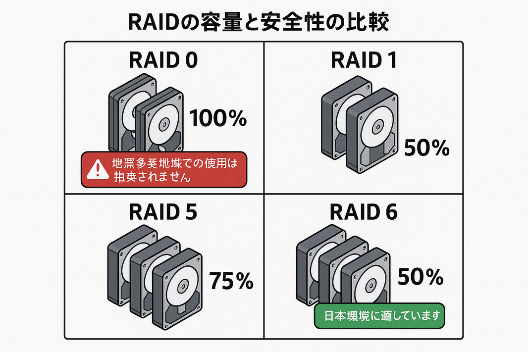 RAID容量と安全比較