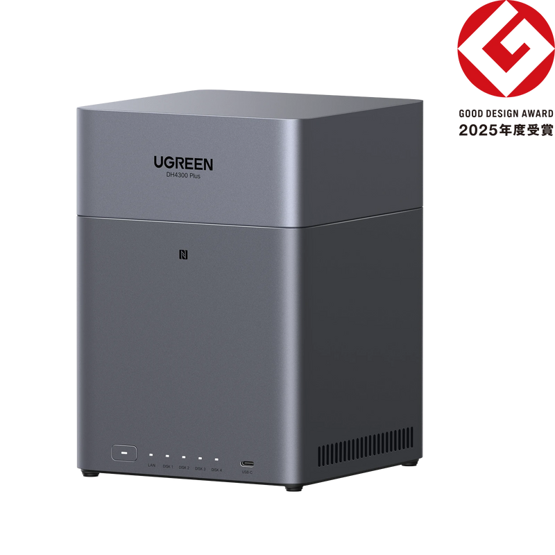 NASync DH4300 Plusの本体デザインと外観を示した製品画像